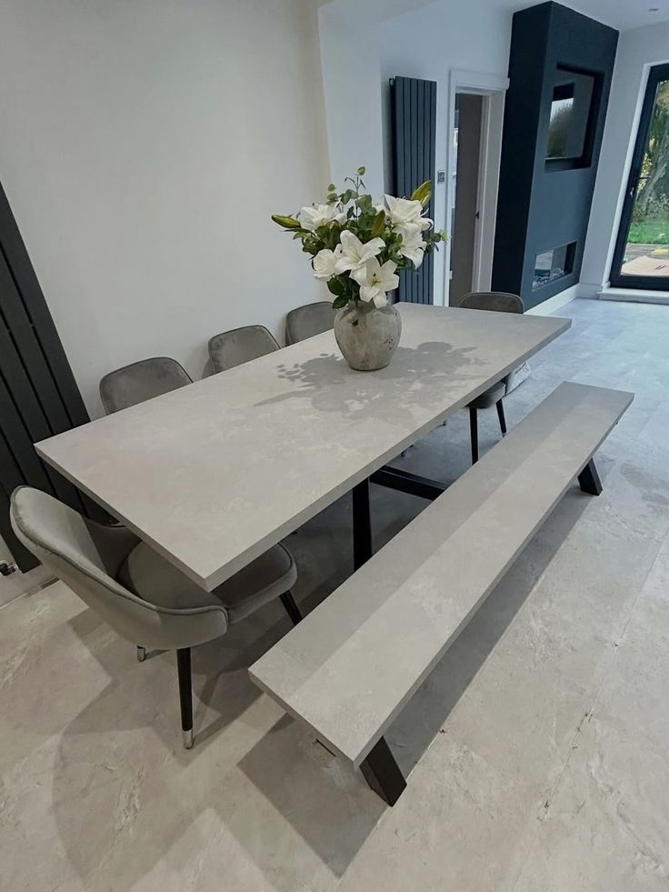 Atlas architectural GFRC concrete dining table by KATACHI Studio.