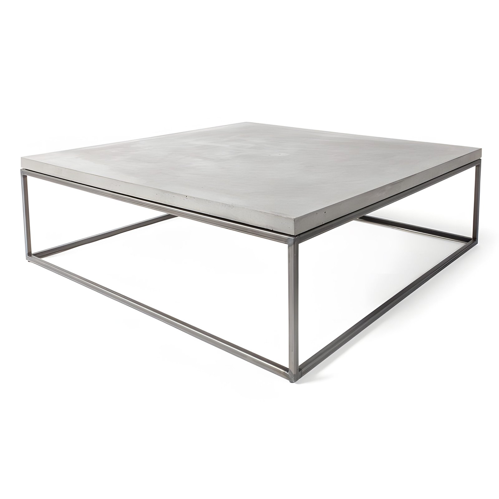 KATACHI coffee table with thin GFRC top and black steel frame