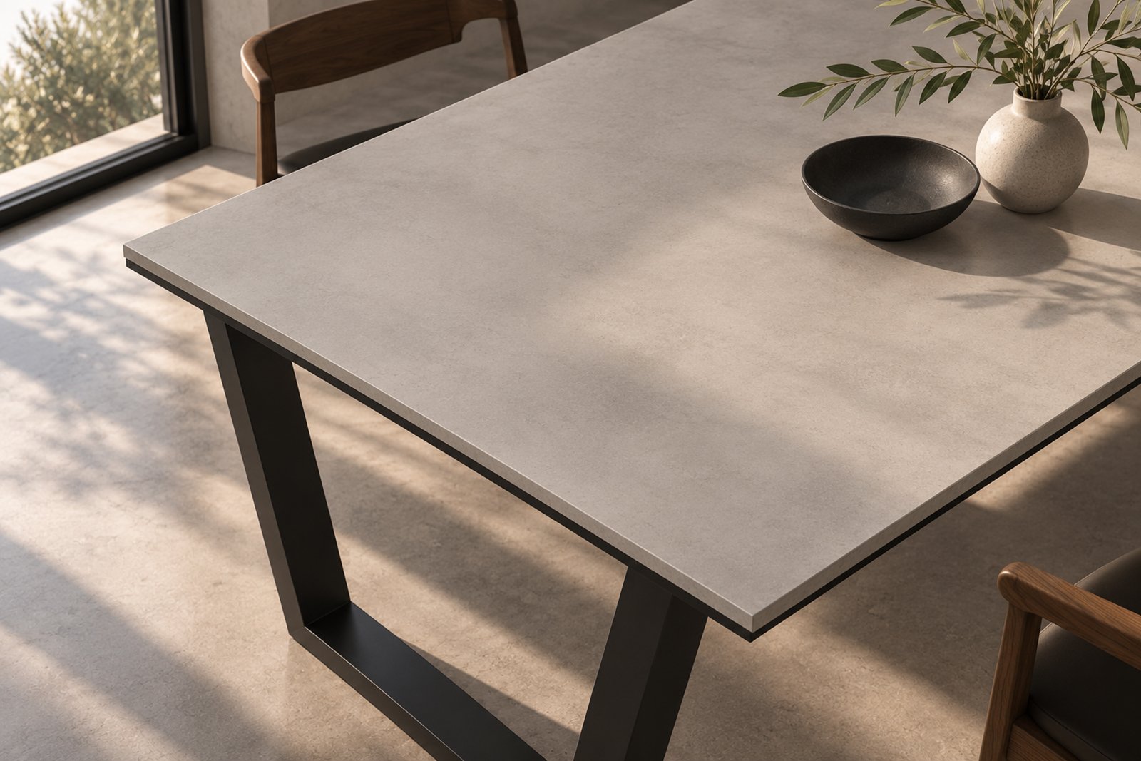 KATACHI Dining Table — Steel Frame Detail